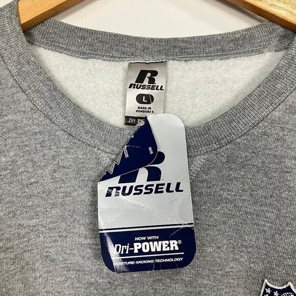 VINTAGE Russell Athletic Crewneck Sweatshirt NFL Embroidered Logo Gray Size L - Picture 3 of 7